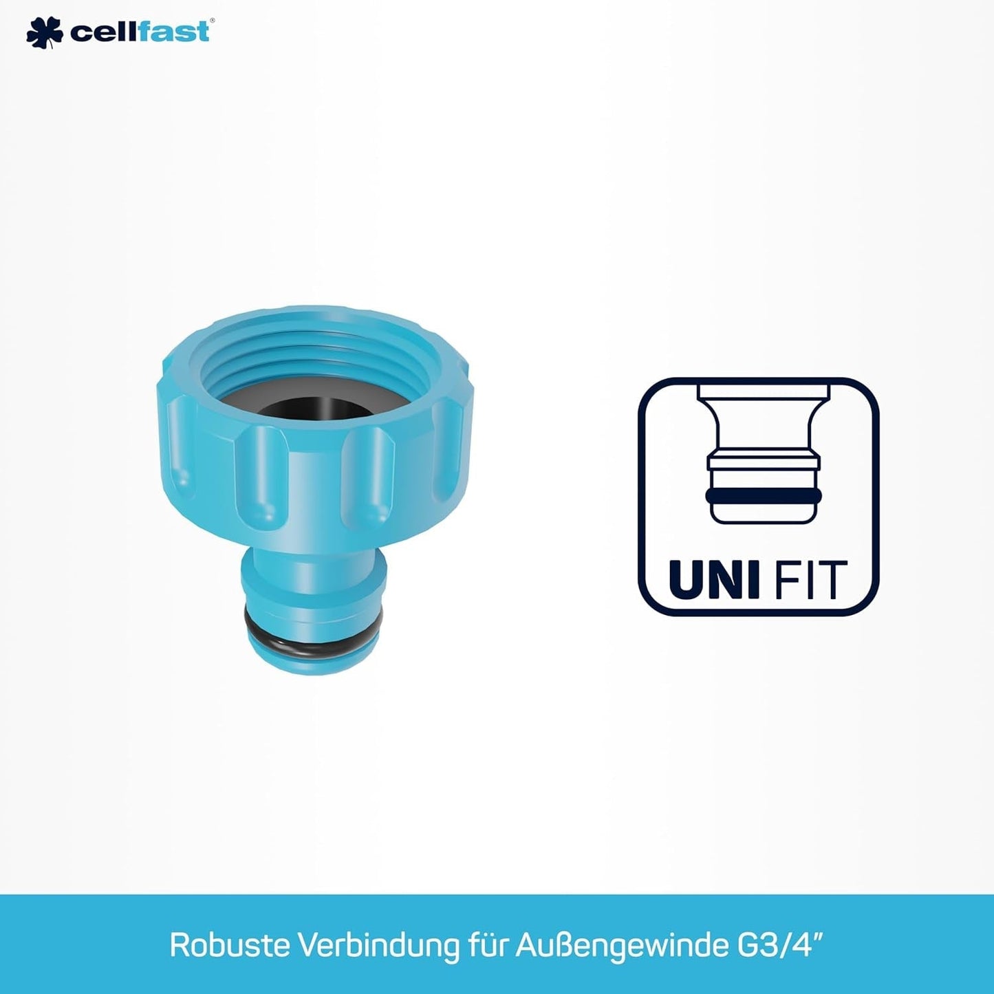 Cellfast Basic-anslutning, blå, G3/4" (26,5 mm)