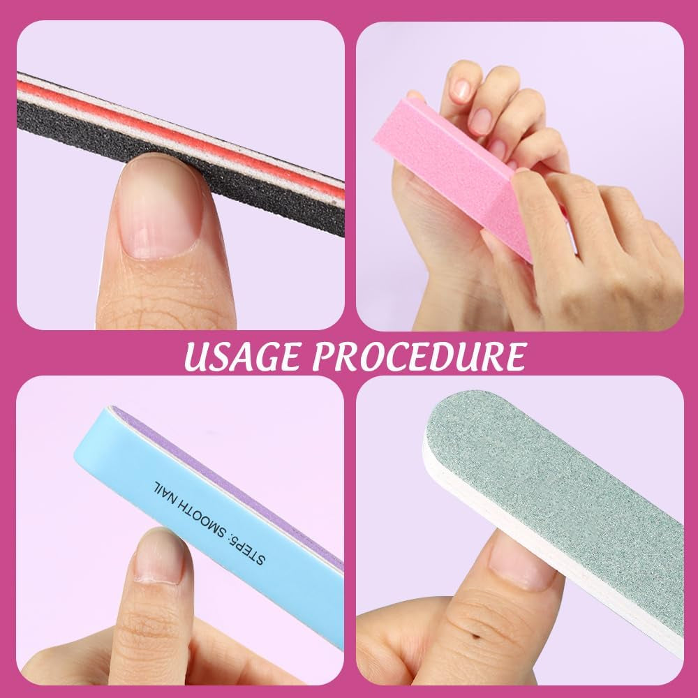 FANDAMEI 20 Stücke Buffer Für Nagel, Nagelfilen Für Gelnägel, Profi Nagelfeile 100/180, Polierfeile Fingernägel, Filen Für Gelnägel, Manikyr & Pedikyr Set
