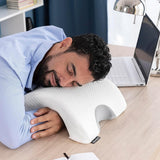 InnovaGoods - Viskoelastisk halskudde för par, Ergonomisk design för paravslappning, Memory-skum för tryckavlastning, Avtagbart överdrag, Vit, 36 x 12,5 x 30,5 cm, Memory-skum
