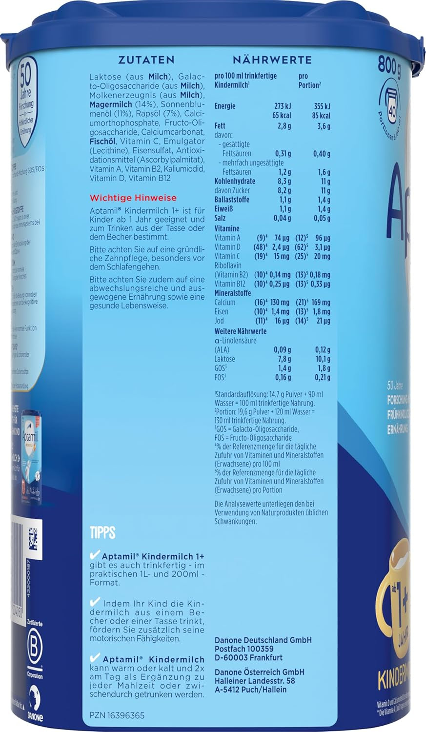 Aptamil Growth milk 1 Plus - Tillväxtmjölk från 1 år - 800g
