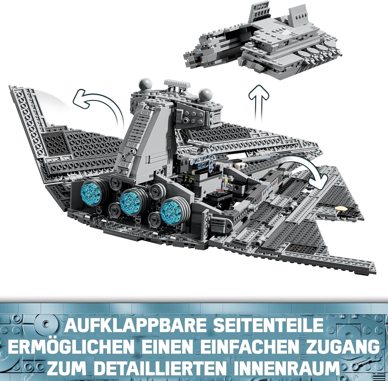 LEGO Star Wars Imperial Star Destroyer, rymdskeppsset, byggleksak, Darth Vader och Cal Kestis lekset, födelsedagspresent för pojkar, flickor och fans 75394 Byggset Besuche den LEGO-Store