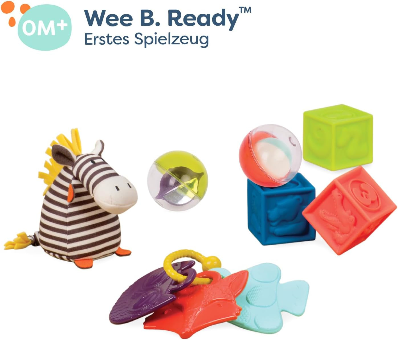 B. toys Babyleksaksset med Zebra-plyschleksak, tandring, mjuka byggklossar och bollar - Motor Skills Leksakspresentset för nyfödda från 0 månader Babyleksaker Naty Shop