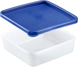 Westmark 4 matförvarings-/frysbehållare, inklusive lock, kapacitet: 0,25 l styck, stapelbar, plast, Trio, färg: transparent/blå, 25042270 Matförvaringslådor Naty Shop