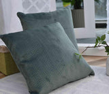 Gardinlåda Kudde Prydnadskudde Lxb 45X45 Cm Grön Jacquard "Greta" Med Fiskbensdesign Lättskött Dragkedja Mjuk fyllning 320G - Olika färger, 2023510 Resekuddar Naty Shop