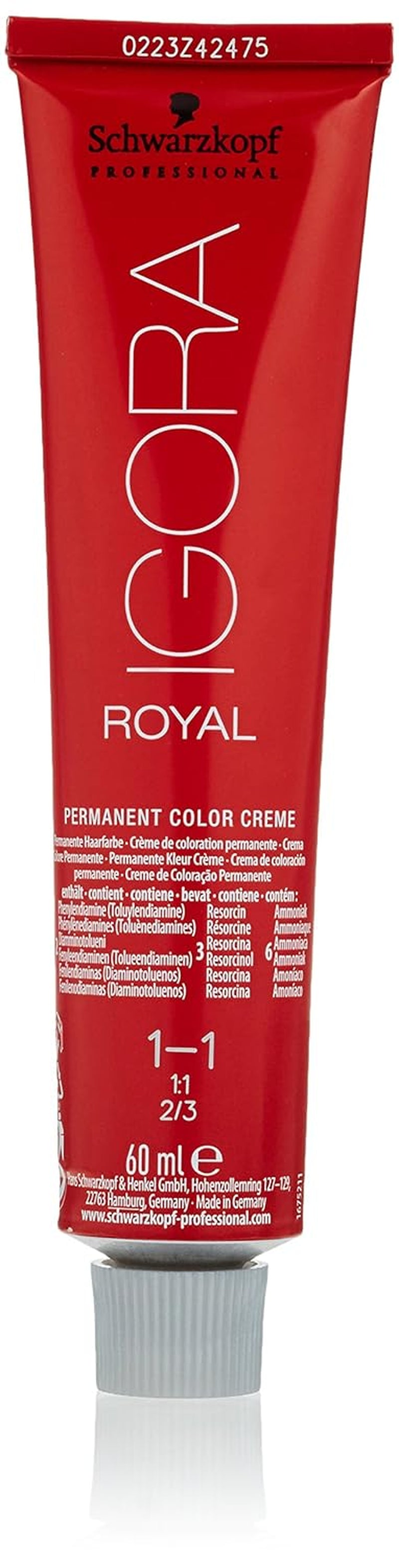 Schwarzkopf IGORA Royal Premium Hårfärg 1-1 blå-svart, 1 förpackning (1 x 60 g) Hårfärgning Naty Shop Standardtitel