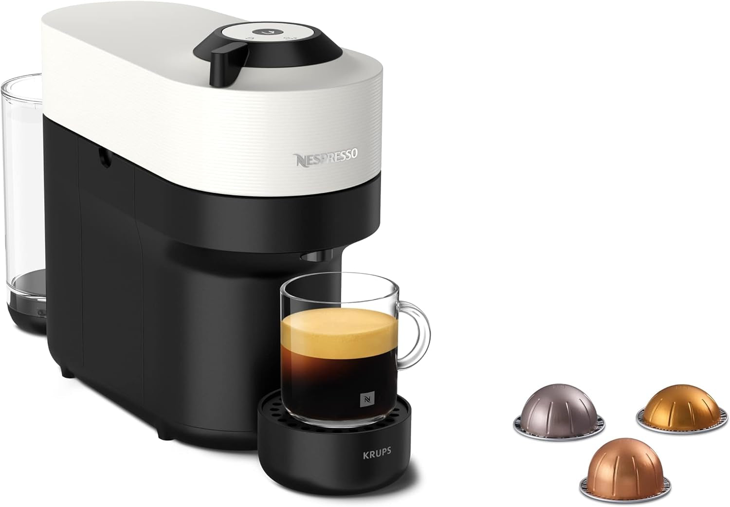 Espressomaskin med Nespresso Krups Vertuo Pop-kapslar, kapacitet: 560 ml, automatisk kapseligenkänning, one-touch-system, 4 koppstorlekar, förkortad uppvärmningstid, hållbar, Aqua Mint, XN9204