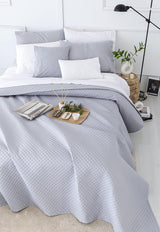 Todocama Fine Boutique överkast med pikémönster, för vår, sommar, höst och vinter, 100% supermjuk mikrofiber, multifunktionell filt, 140/150/160-250 X 260 cm, ljusgrå Sängar och filtar Beuche den Todocama-Store