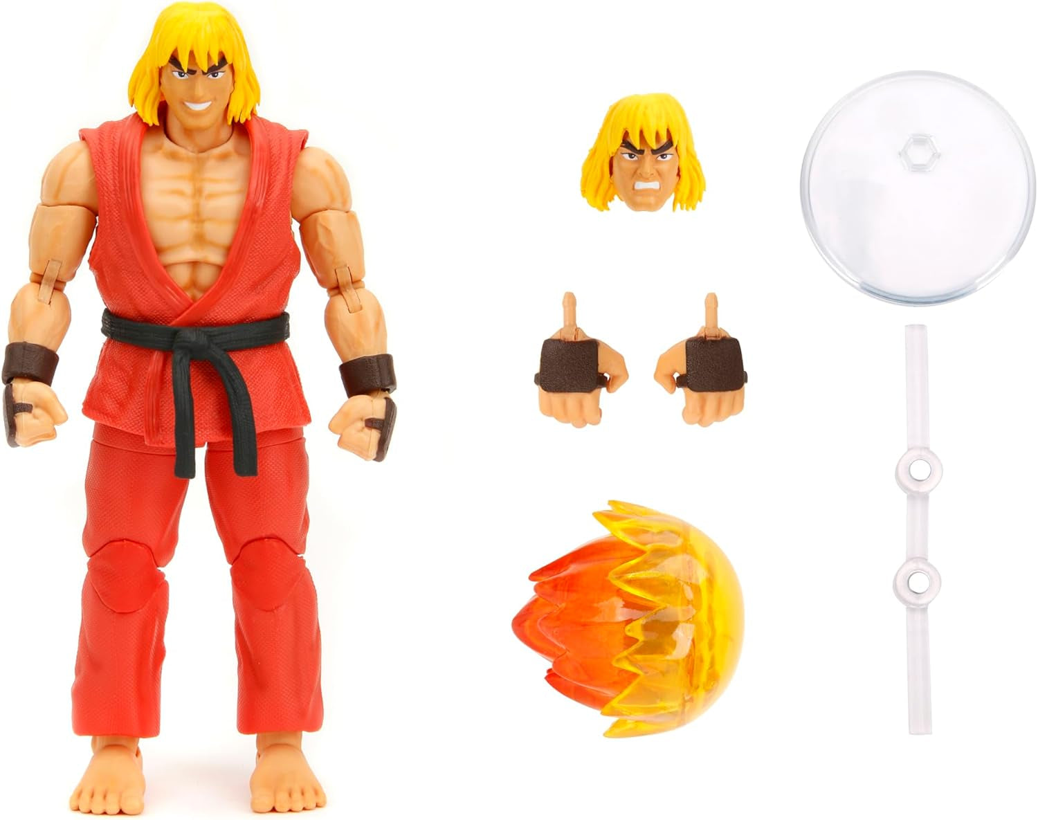 Jada Toys Street Fighter Figure Guile (15 Cm) - Street Fighter 2: The Final Challengers Collectible Movable Action Figure med alternativt huvud, händer och tillbehör, Ålder 13+ Actionfigurer Naty Shop Ken