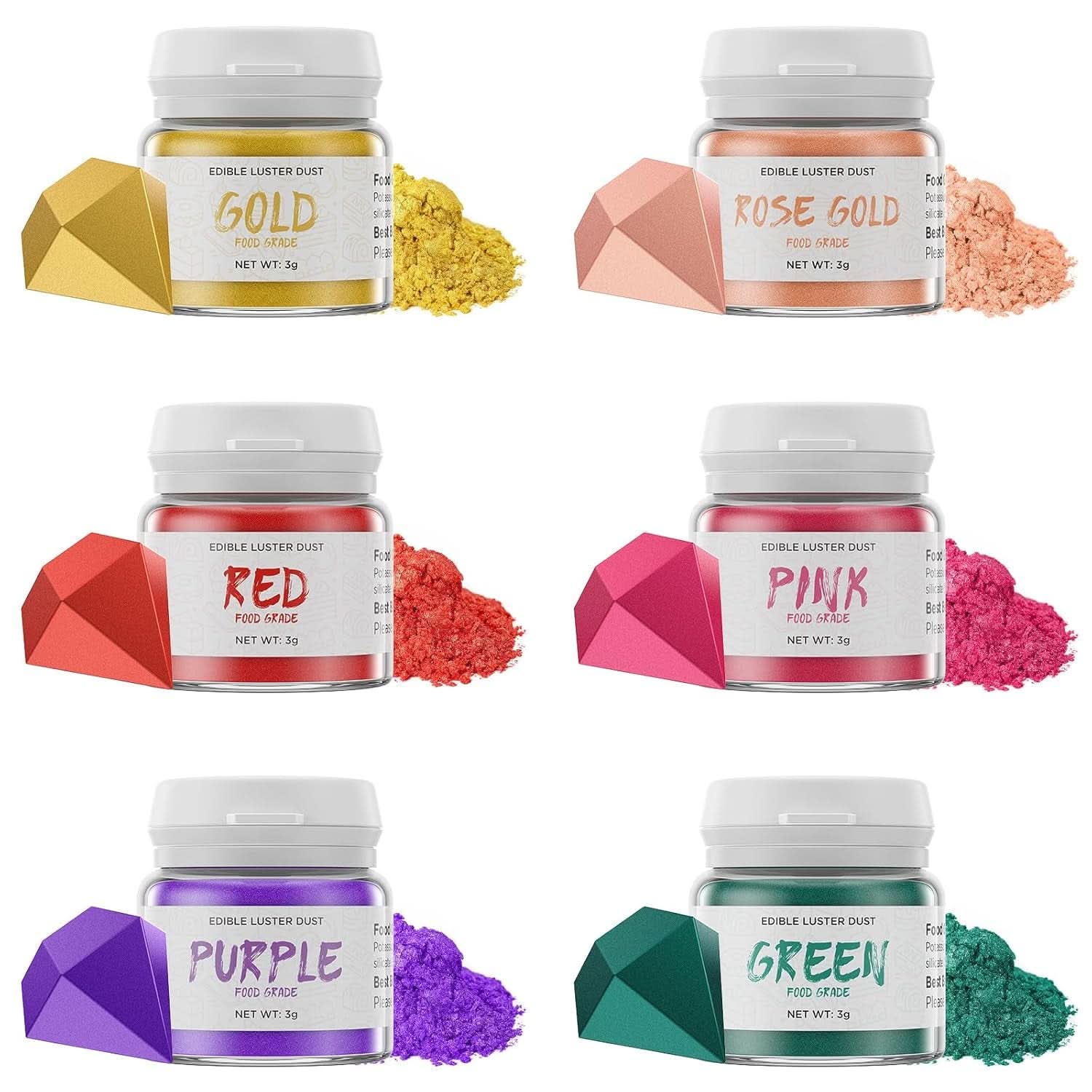 Ätbart glitter, 3 gram Naty Shop Klassiska färger