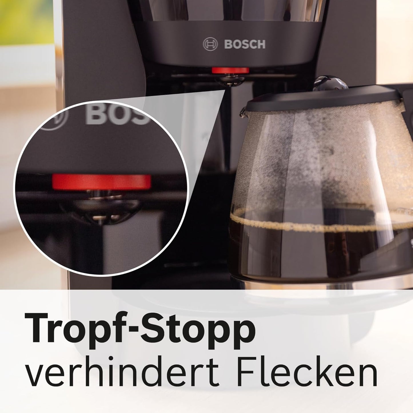 Bosch MyMoment TKA2M113 Filter Espressobryggare, 1,25L glaskaraff, 10-15 koppar, 40 minuters varmhållningsfunktion, Antidroppsystem, Roterande filterhållare, Löstagbar vattentank, 1200 Watt, Mattsvart