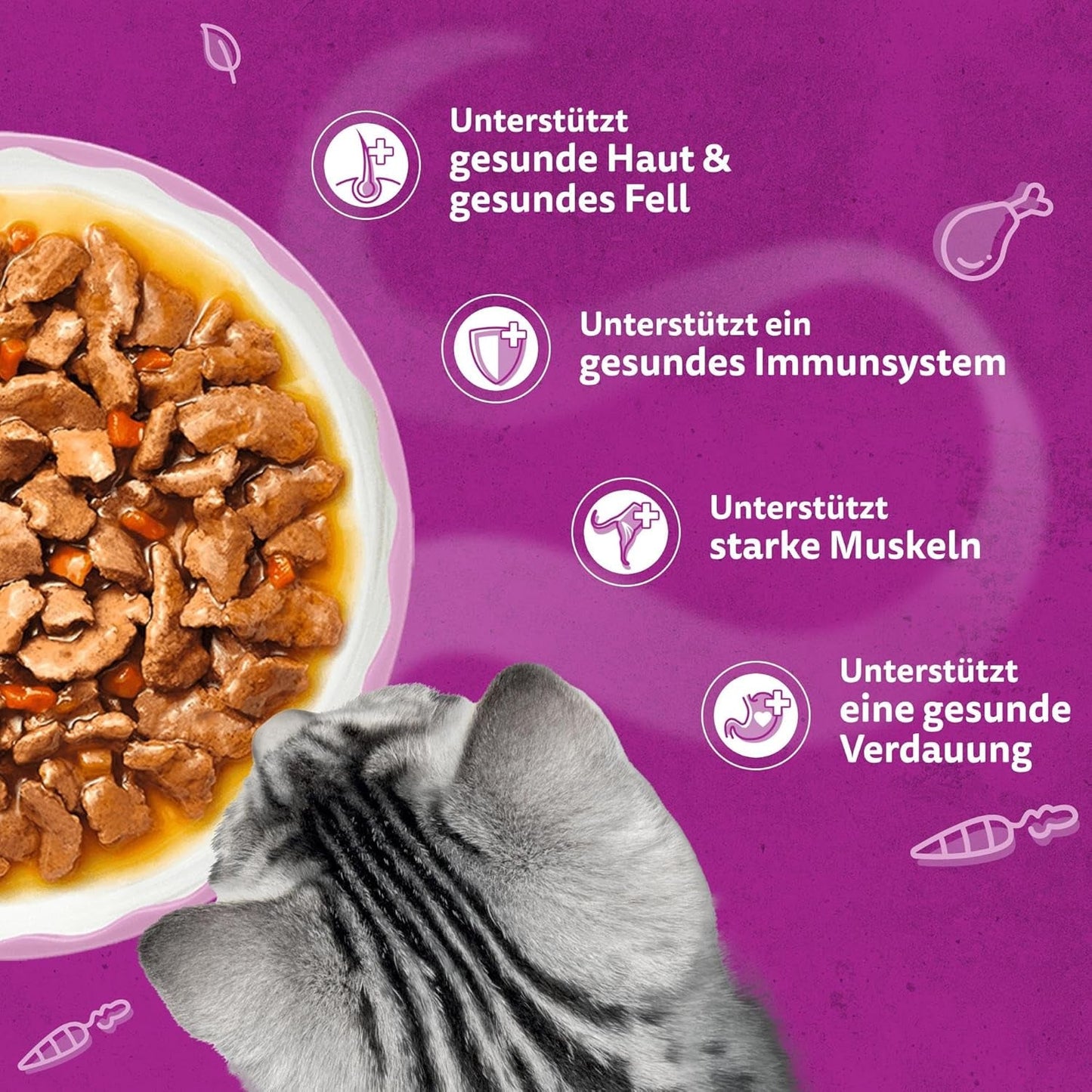 WHISKAS Våt aromatisk kattmat i sås 40 x 85g Urval av fisk