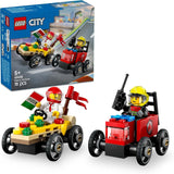 LEGO City Pizza Delivery Van Vs. Pizzabil - Tvållådaleksak för flickor och pojkar 5+ - Byggset med 2 förarminifigurer - Födelsedags- och semesterpresent 60458 Byggset Besuche den LEGO-Store Standardtitel