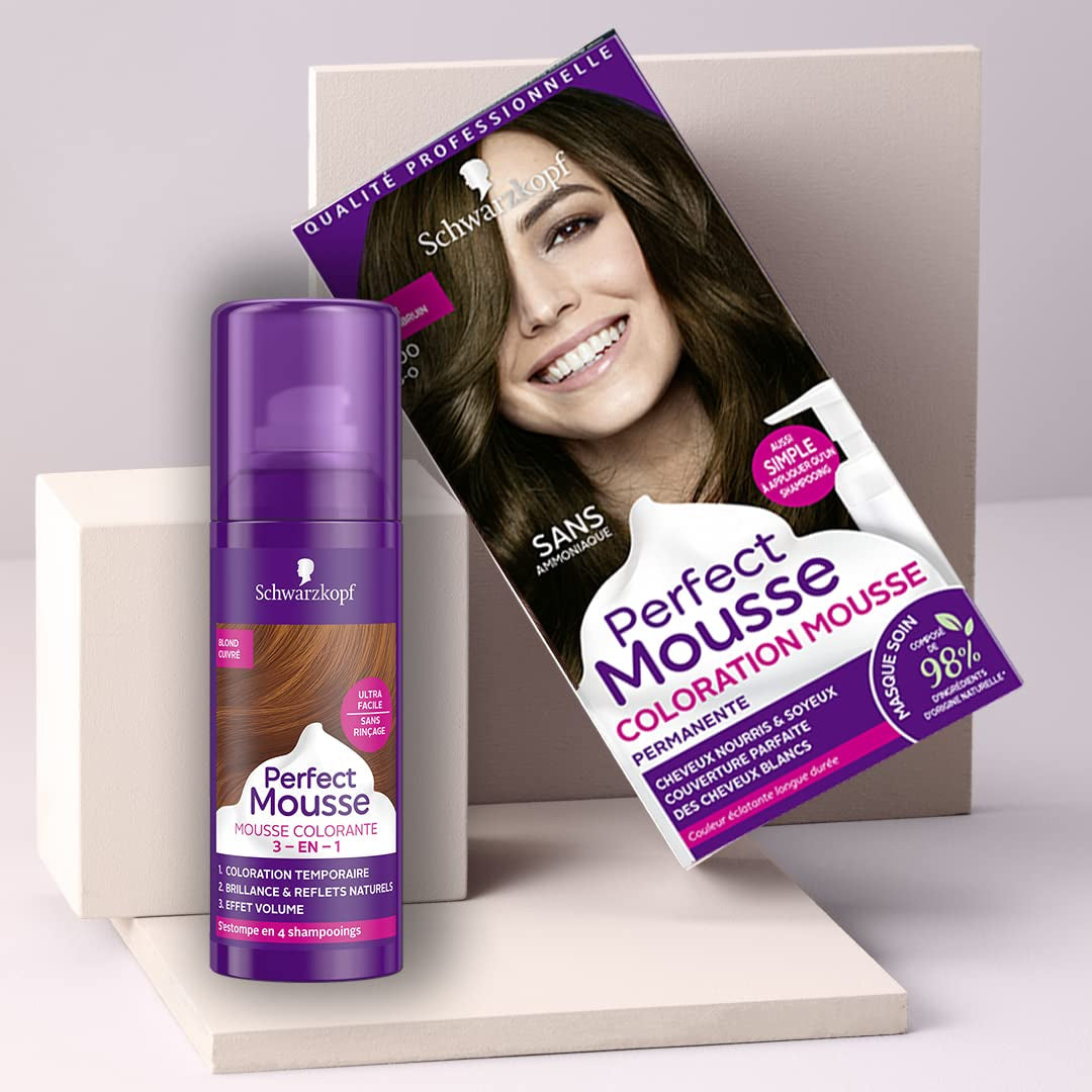 Perfect Mousse Permanent Coloring Mousse, 668 Hasellnuss Hair Dye Naty Shop