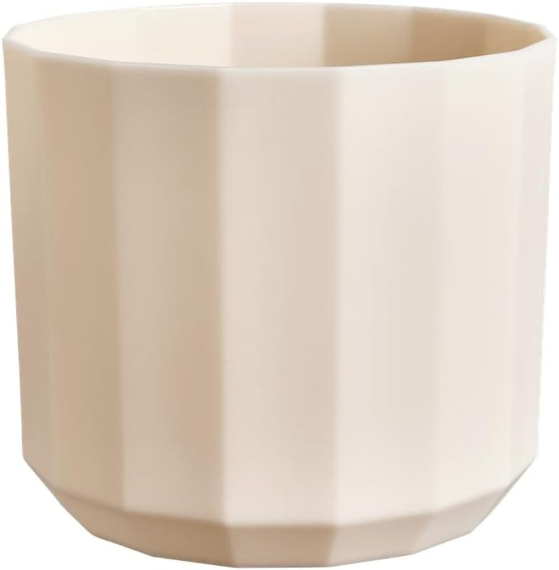 Rund kruka elho Facet 17cm - för inomhusbruk - 100% återvunnen plast - Ø 16,6 x H 14,9 cm - Rosa/Mandelrosa