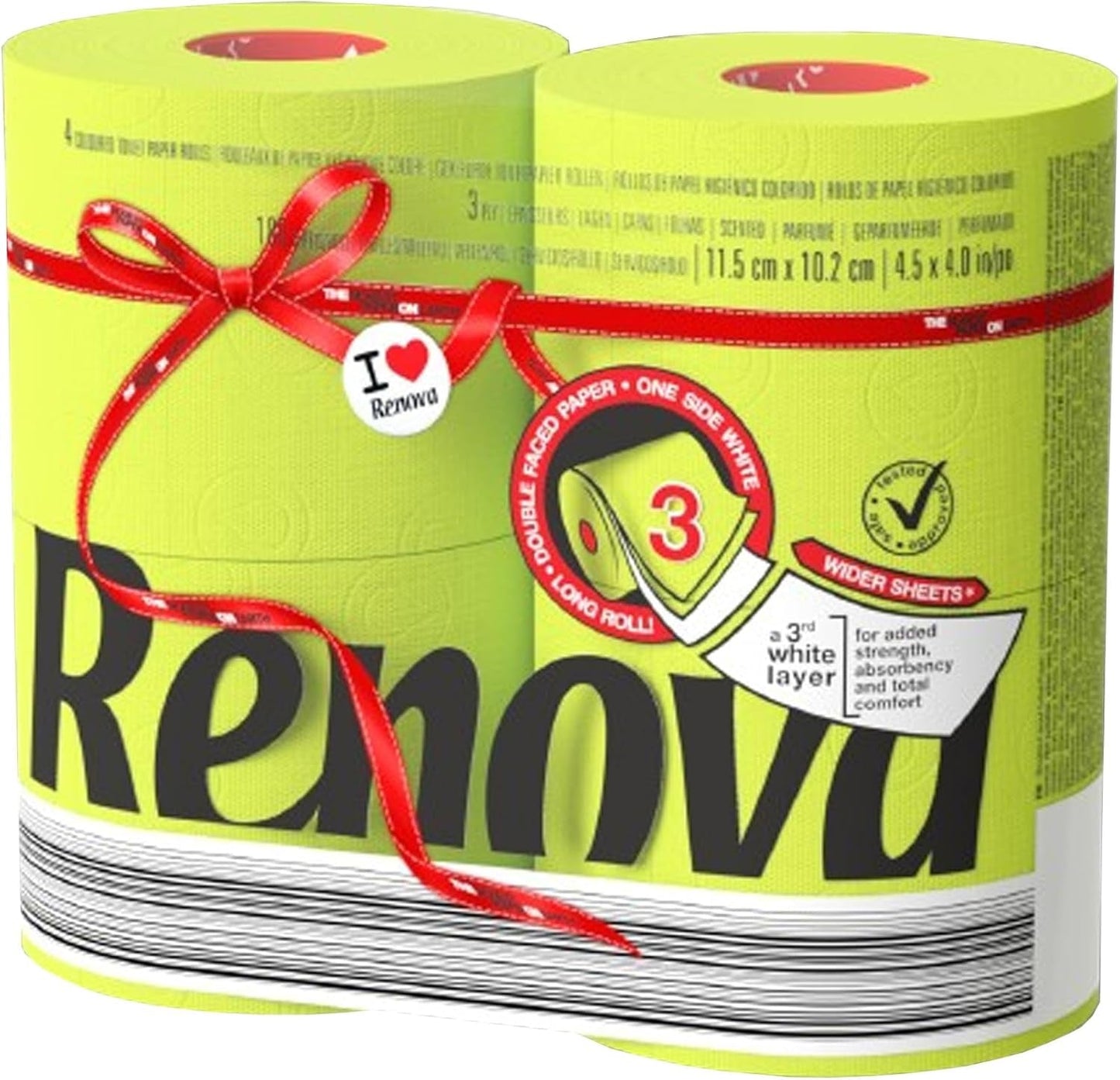 Renova toalettpapper, grönt, 4 rullar