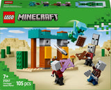 LEGO Minecraft The Illager Desert Patrol videospelset för barn, Outpost Mini Toy och tre minifigurer inklusive plundrare, tjänare och kaktusriddare 21267 Byggset Besuche den LEGO-Store