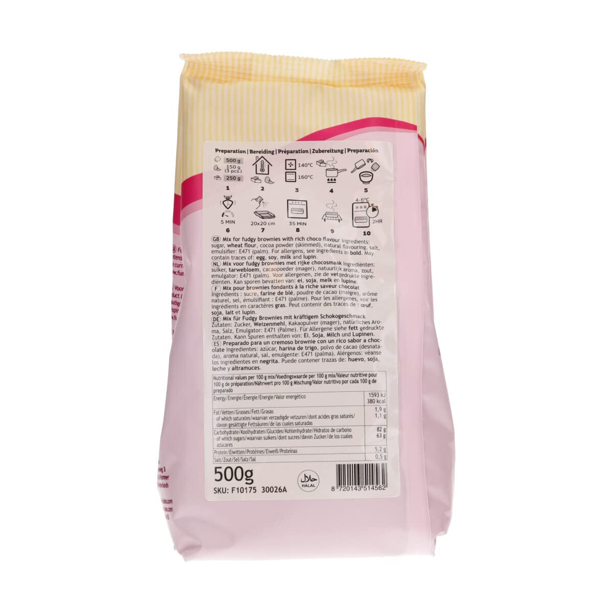 Mix Für Fudge Brownie: Einfach Zu Berübenender, Extrem Fudgy Brownie Mit Richem Schokoladengeschmack, Halal. 500 G. Blandning för bakning och matlagning Naty Shop