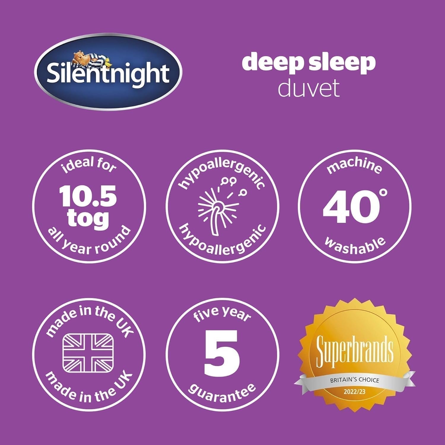 Silentnight Deep Sleep täcke, vit, mikrofiber, vit, enkelsäng Täcken och täcken Naty Shop