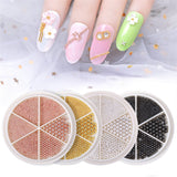 GZMAYUEN Nail Art Perlen Micro Caviar Für Nägel, 0,3-3Mm Goldene Silber Mini Caviar Strasssteine, Weiß Beige Mini Nägel Perlen Mikroperlen Dekor Für Nägel