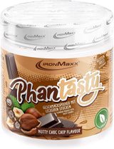Ironmaxx Phantasty - Creamy Peach 250G Dos | Vegan Geschmackspulver Mit Echten Frucht- Oder Nussstückchen | Perfekter Zuckerersatz Sötningsmedel Naty Shop 250 G (1Er Pack) Nutty Choc Chip