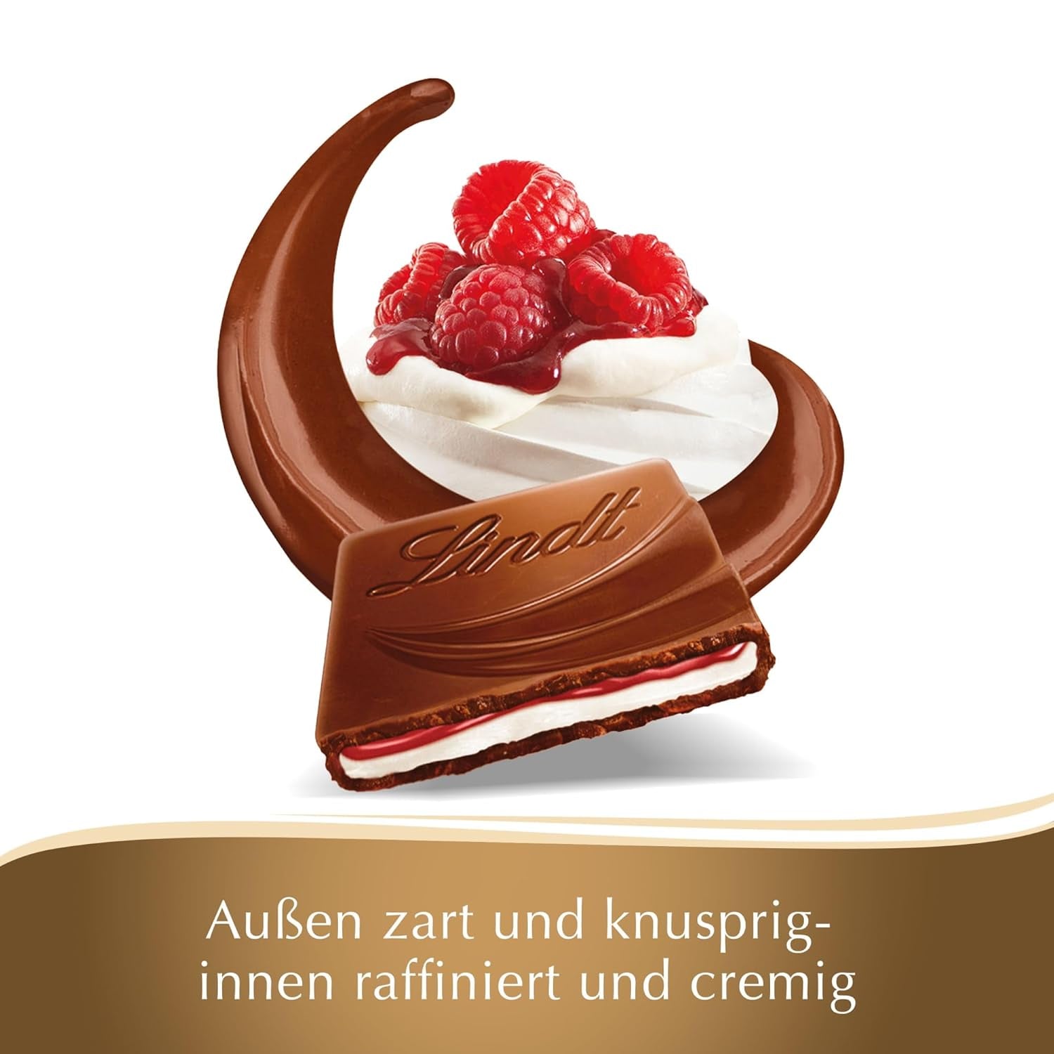Lindt Chocolate Creation Raspberry Panna Cotta, Chokladpresent, Chokladkaka, 150 g (Förpackning med 5)