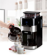 DOMO DO721K "Grind and Brew" espressomaskin - Bean-to-Cup-funktion - LCD-display - För malet kaffe eller hela bönor - 1,5 L
