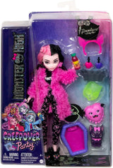MONSTER HIGH Docka och pyjamasfesttillbehör Draculaura Fladdermusräkning Fabulous Doll Pet Creepover Party HPY66 Naty Shop Dolls