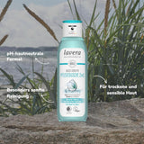 Lavera Care Basis Sensitiv 2 i 1, schampo och duschgel med ekologisk aloe vera och vegetabilisk keratin, 250 ml dusch och bad Naty Shop
