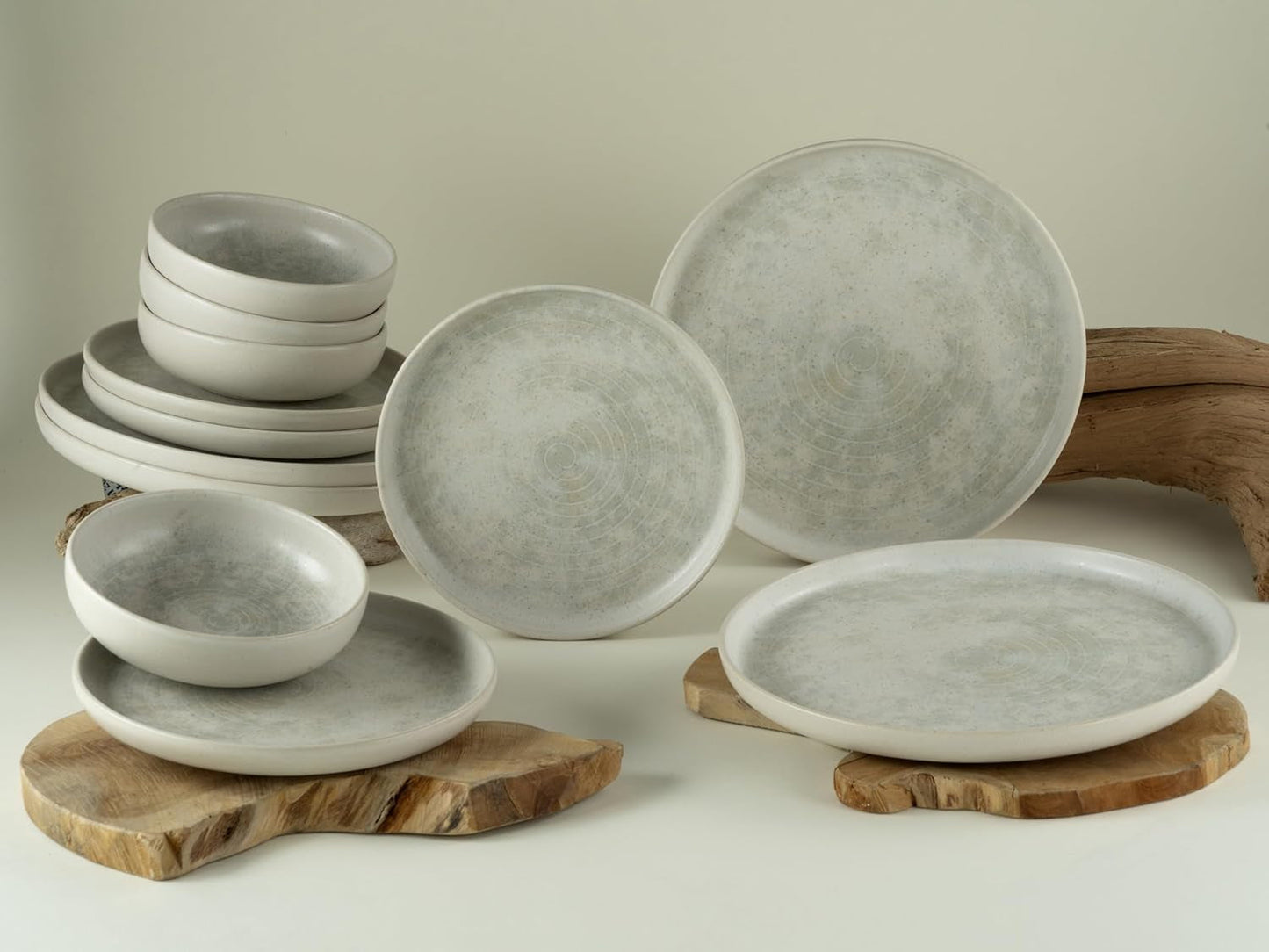 CreaTable, 23714, Uno Athena-serien, 12-delad servisset för 4, porslinstallrikar, diskmaskin och mikrovågssäker, tillverkad i Portugal