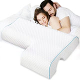 MINGZE Multifunktionell Memory Foam Kudde Nackkudde Skum, U-formad nackkudde med rosett, Slow Rebound Sovkudde Rebound Tryckkudde, Kudde Is Silke för hand- och nackskydd Cervikala ortopediska kuddar Naty Shop