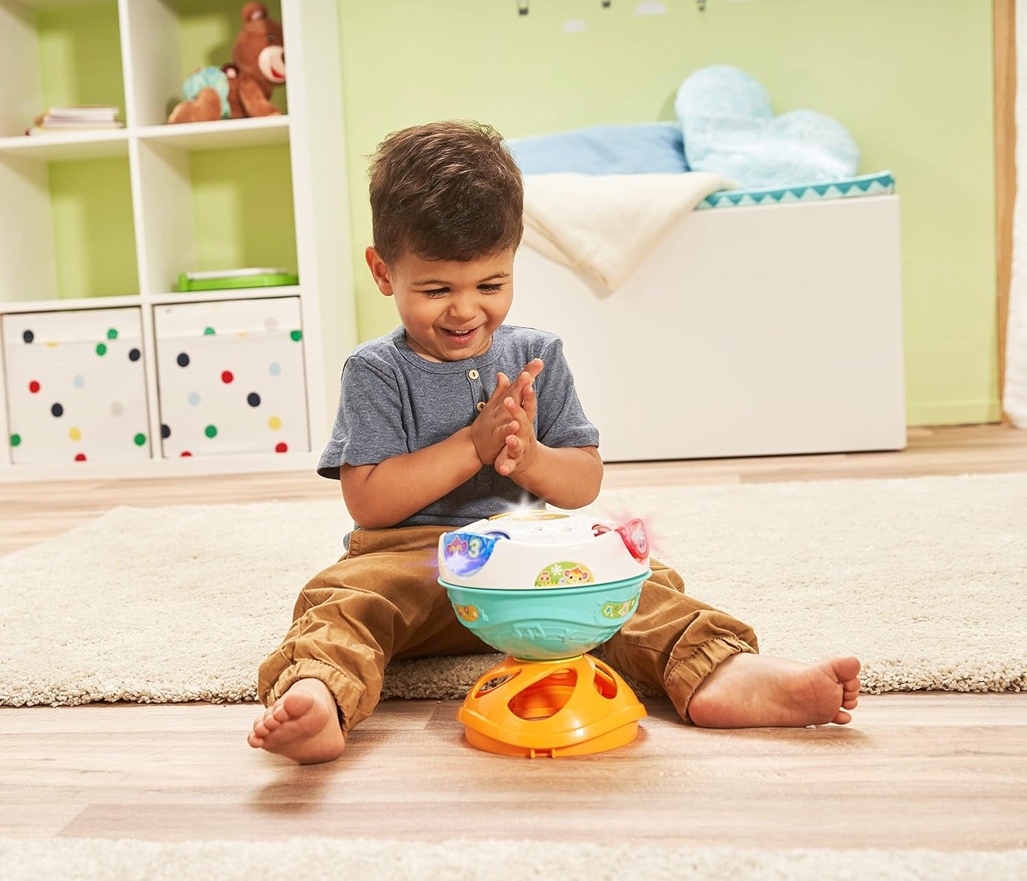 Vtech Baby 3-i-1 Magic Music Ball Självrörande musik som spelar interaktiv leksak för barn 9-36 månader Färgglada babyleksaker Naty Shop