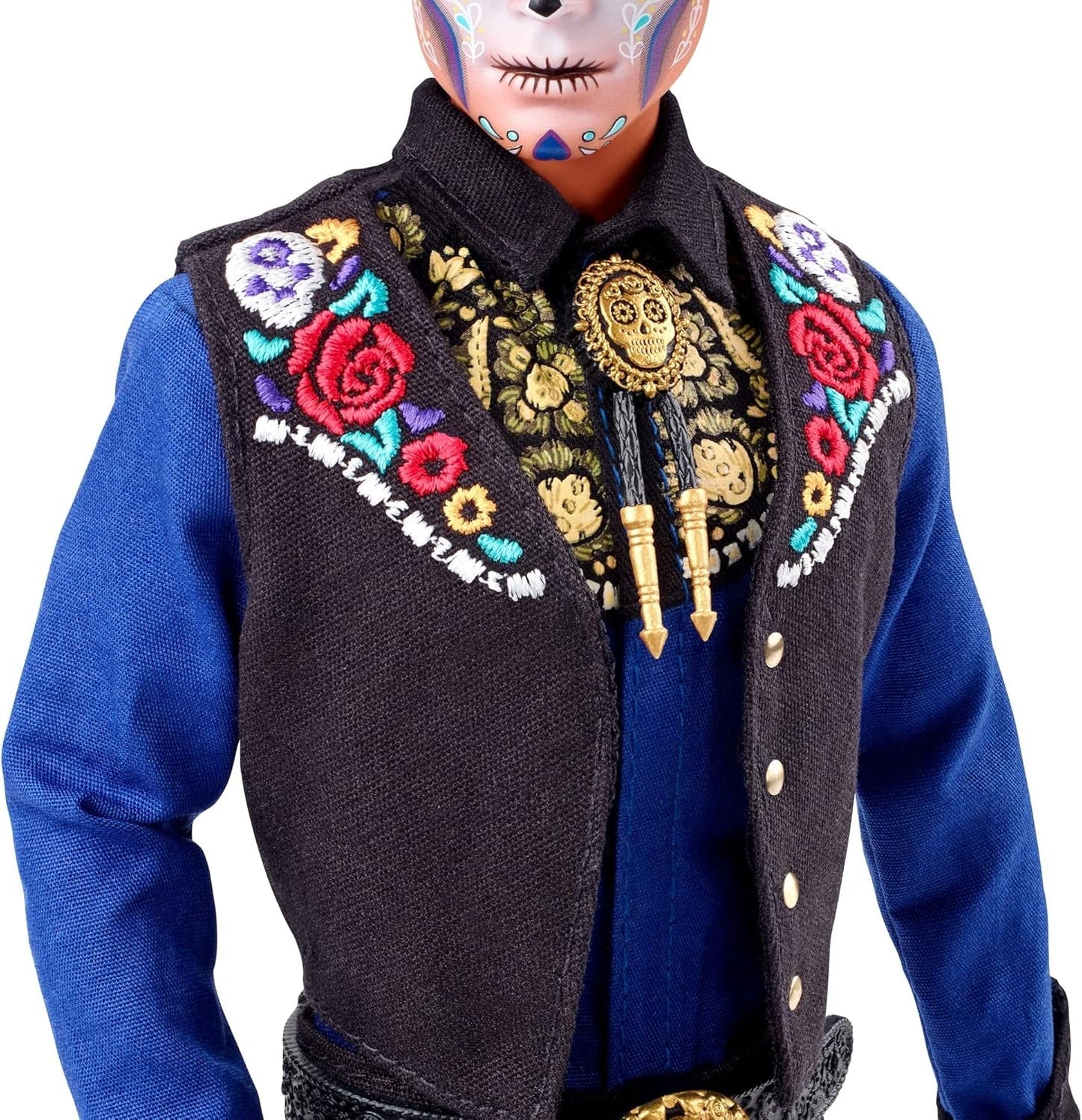 Ken Barbie 2022 Día De Muertos docka med skjorta, väst och sombrero, Calavera ansiktsmålning, present till samlare
