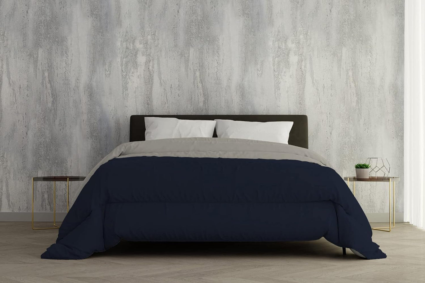 Italien Sängkläder Vintertäcke, ljusgrå/mörkgrå, 2 ställen, 250 X 200 Cm Täcken och täcken Naty Shop Blu Scuro/Grigio Chiaro 250 X 200 Cm