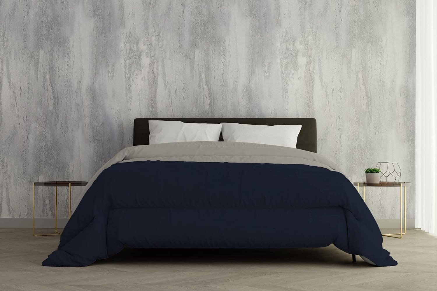Italien Sängkläder Vintertäcke, ljusgrå/mörkgrå, 2 ställen, 250 X 200 Cm Täcken och täcken Naty Shop Blu Scuro/Grigio Chiaro 250 X 200 Cm
