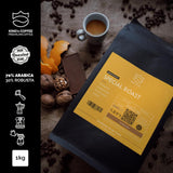 KING'S COFFEE - SPECIALROSTA - 1 kg Barista Premium Espressobönor - Kaffe med låg syrahalt - Liten satsrostning i Italien - Den finaste Arabica-Robusta-blandningen för helautomatiska och portafiltermaskiner