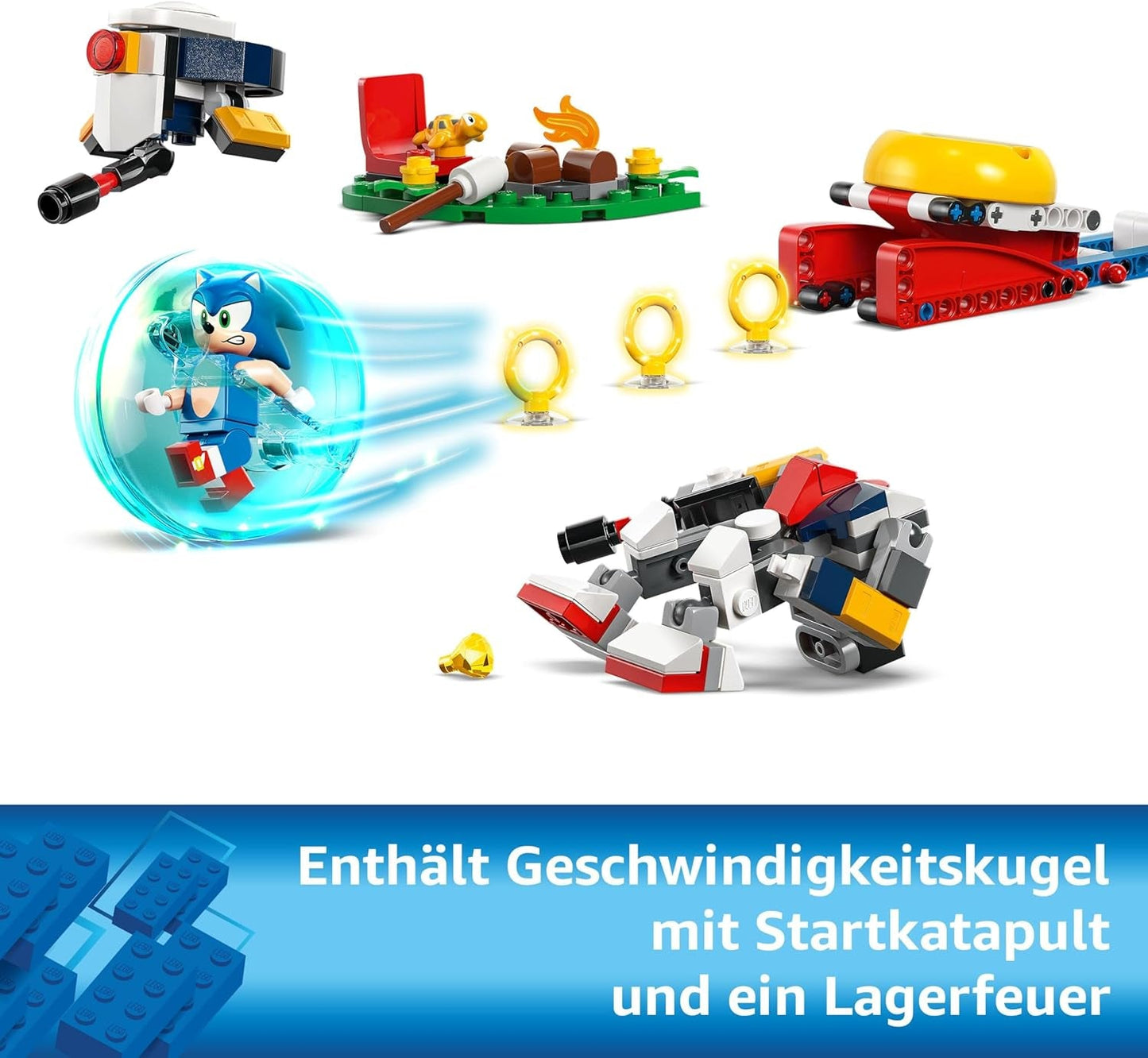 LEGO Sonic the Hedgehog Sonics Showdown At The Campfire Spelleksak för barn och TV-spelsfans Byggset för pojkar och flickor 7 år gammalt äventyrsset Samlarobjekt 77001 Byggset Beuche den LEGO-Store