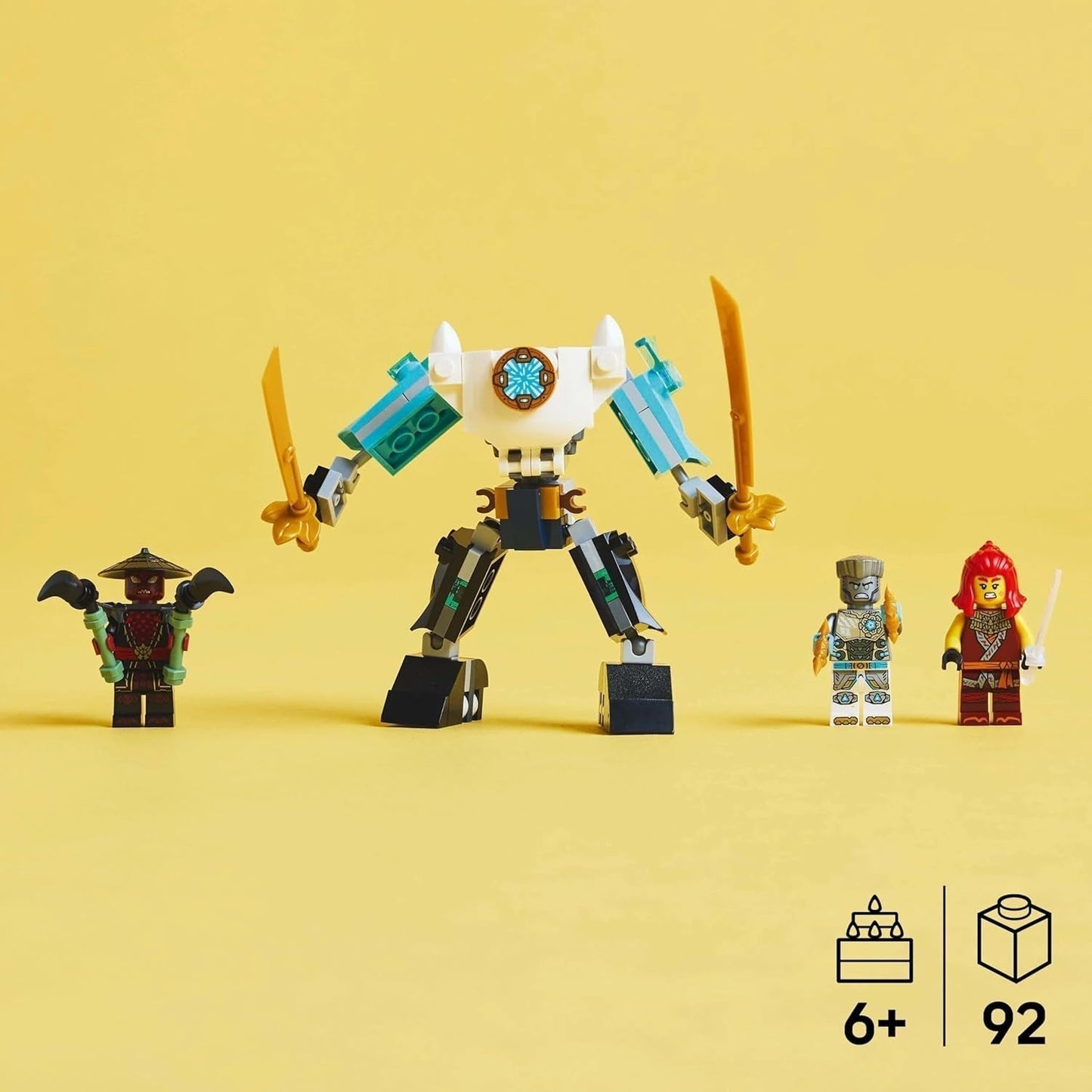 LEGO NINJAGO Zanes Action Mech - Ninja leksak med 3 minifigurer för rollspel - Litet set att bygga och leka för barn - Presentidé för pojkar och flickor från 6 år 71827 Byggset Besuche den LEGO-Store