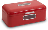 ECHTWERK Retro brödkorg i metall med visningsfönster och lock, set med 3 eleganta förvaringslådor, 1,4 liters kapacitet, röda matförvaringslådor Naty Shop Red Large Single