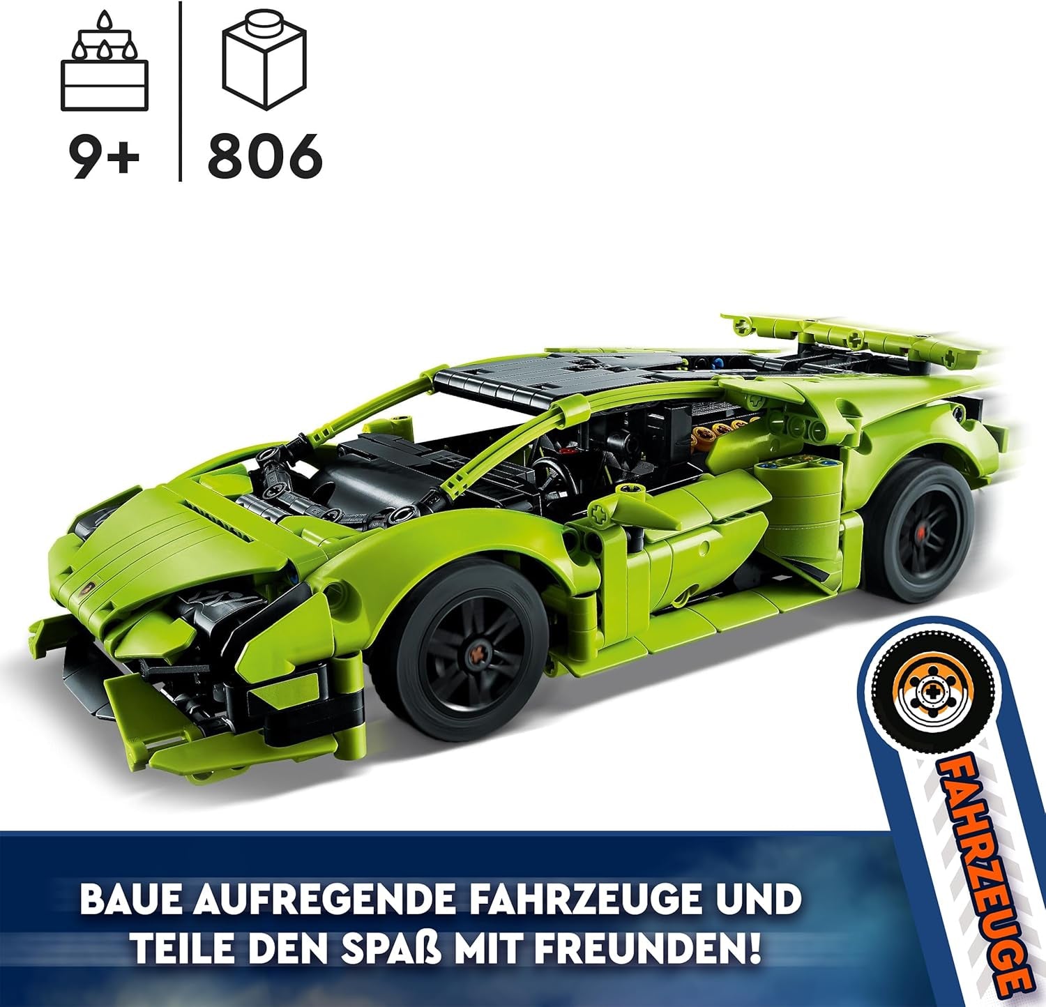 LEGO 42161 Technic Lamborghini Huracán Tecnica Leksaksbilmodellsats Racingbilsbyggsats för barn Pojkar Flickor Motorsportfans Collection Presentbyggset Besuche den LEGO-Store