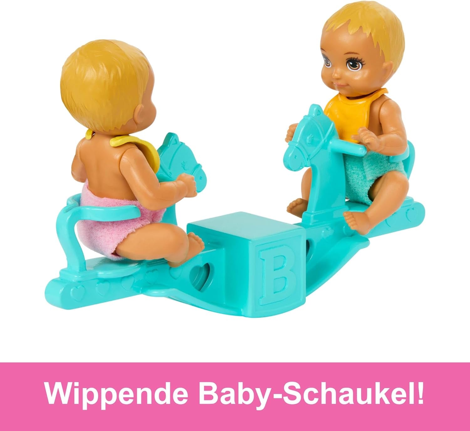 Barbie Skipper docka och barnkammare med tillbehör, inkluderar tvillingdockor, 1 spjälsäng, 1 gunga, 1 rocker och mer, HXM99 Naty Shop Dolls