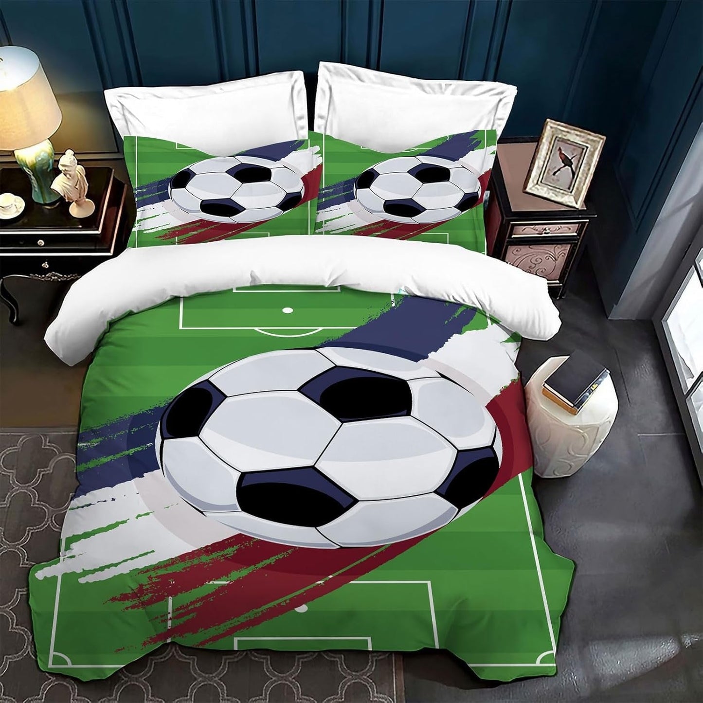 Barnsängkläder, fotboll, polyester mikrofiber Sängkläder - barn Naty Shop Grön 200 X 200 Cm