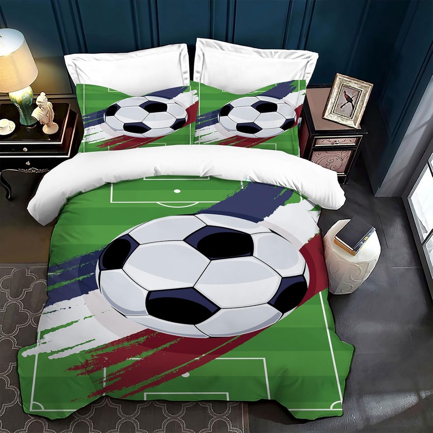 Barnsängkläder, fotboll, polyester mikrofiber Sängkläder - barn Naty Shop Grön 200 X 200 Cm