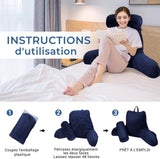 INFANZIA läskudde med armstöd, memory foam, ergonomiskt stöd för soffa och säng, marinblå