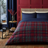Night Lark påslakan och örngott set, 10,5 tom, enkel, klassisk röd tartan, lyxiga sängkläder, allergivänliga, maskintvättbara täcken och täcken Naty Shop