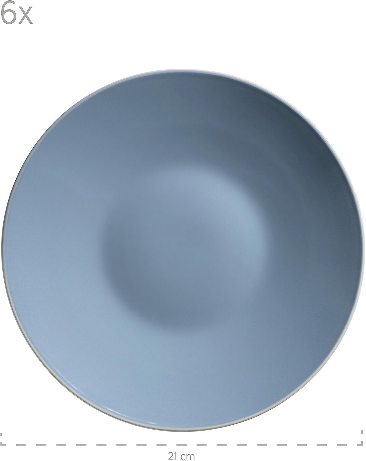 MÄSER 931844 Elissa Series Moderna servisset för 6, blå med vit kant, 24-delat kombinationsset, keramik