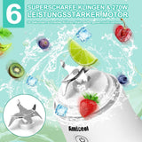 Mixer Smoothie Maker to Go, Mini Standmixer Tragbar Mit 6-Klingen Edelstahl, Enstafter Mit Reisedeckel, USB Portable Blender Elektrisch 600Ml Flaska, Mixer Shaker Slushy Maker Wasserdichter Bucatarie Naty Shop