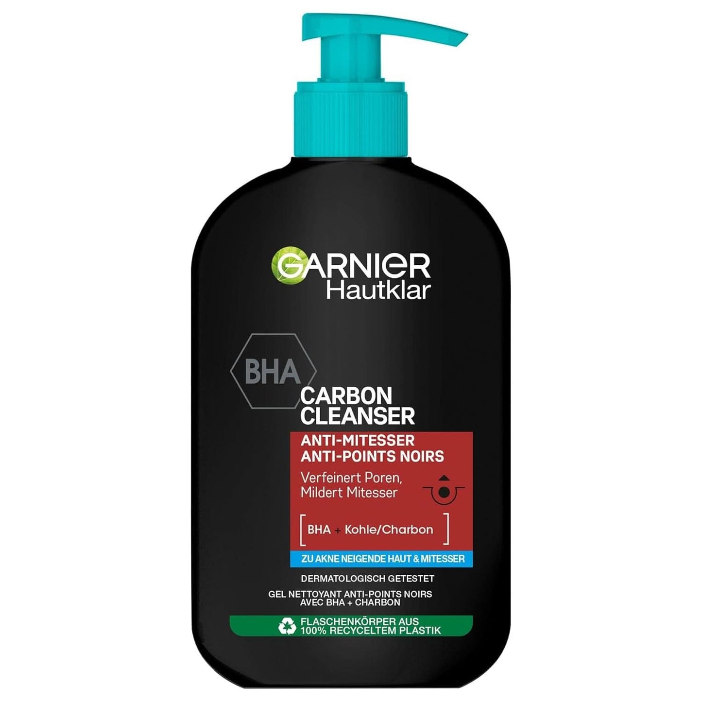 Garnier Charcoal Cleanser Ansiktsrengöringsgel mot pormaskar & finnar 250ml dusch & bad Naty Shop