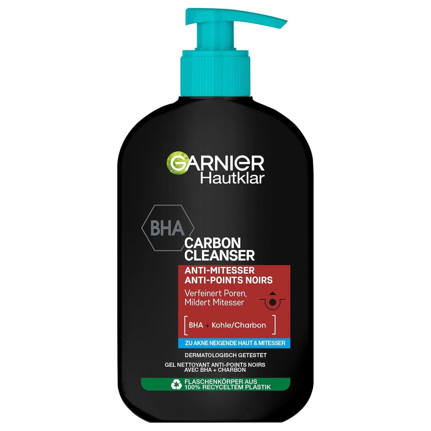 Garnier Charcoal Cleanser Ansiktsrengöringsgel mot pormaskar & finnar 250ml dusch & bad Naty Shop