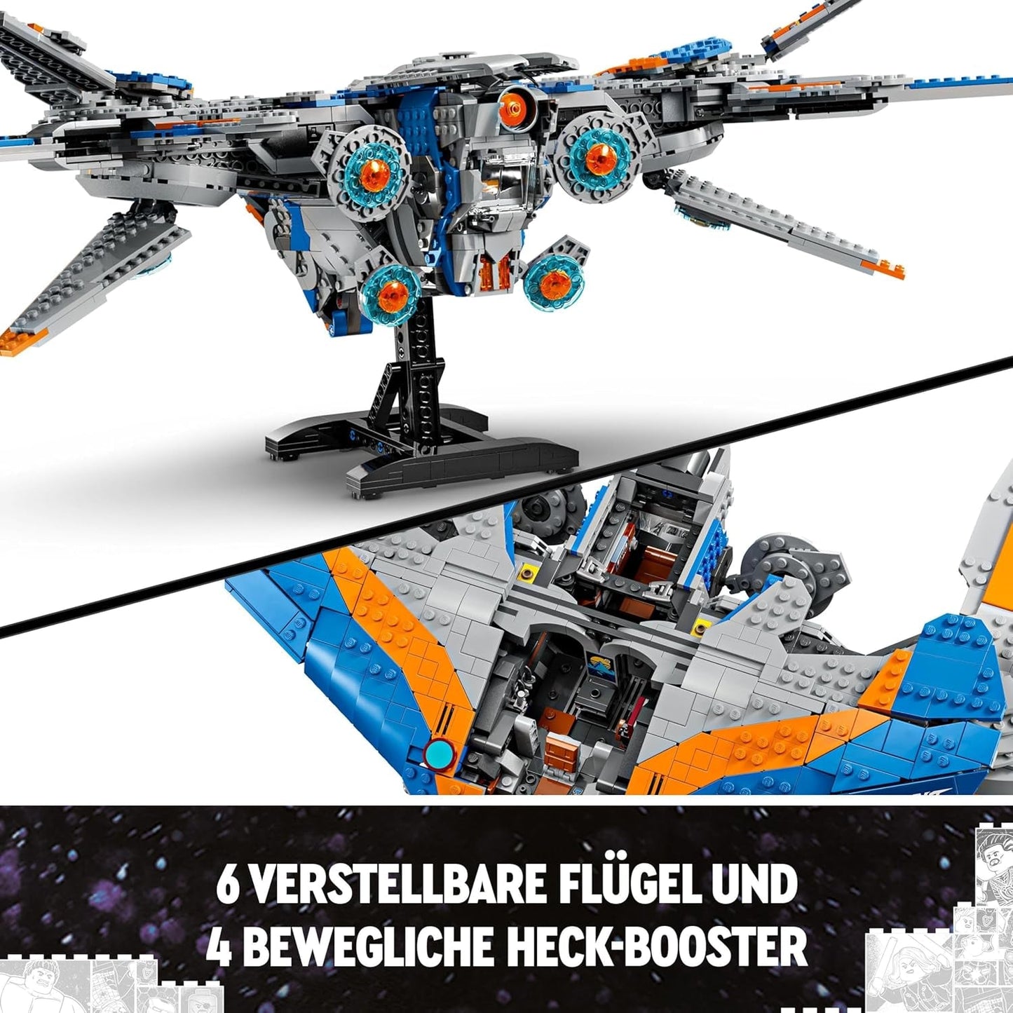 LEGO Marvel Guardians of the Galaxy: The Milano Building Spaceship Model with 4 Superhero Minifigures Avengers Flyer for Space Adventures Present för pojkar och flickor 76286 Byggset Beuche den LEGO-Store