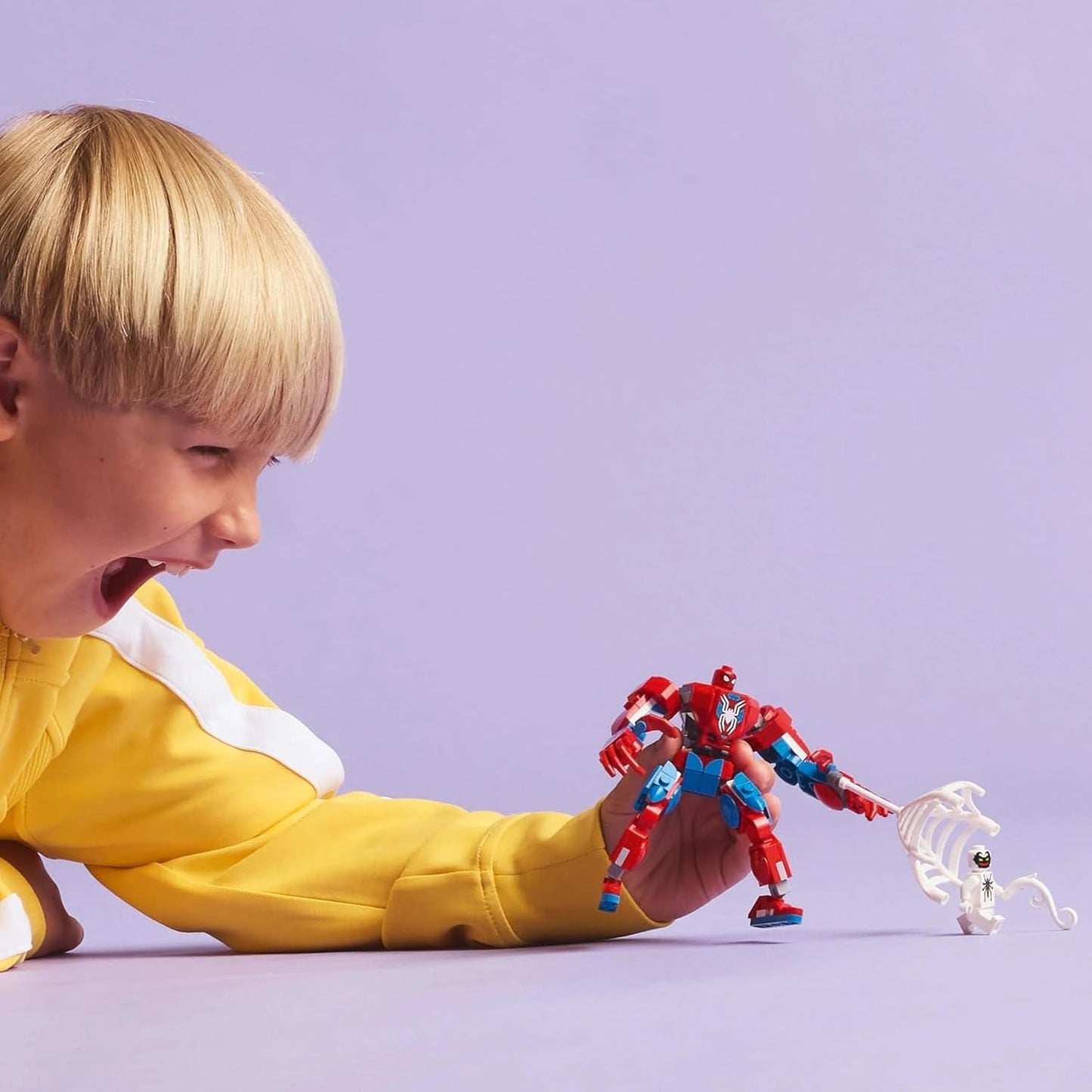 LEGO Marvel Spider-Man Mech vs. Anti-Venom - Superhjälteleksak med 2 minifigurer - Actionfigur med rörliga armar, ben och fingrar - Present till pojkar och flickor i åldern 6+ 76308 Besuche den LEGO-Store byggset